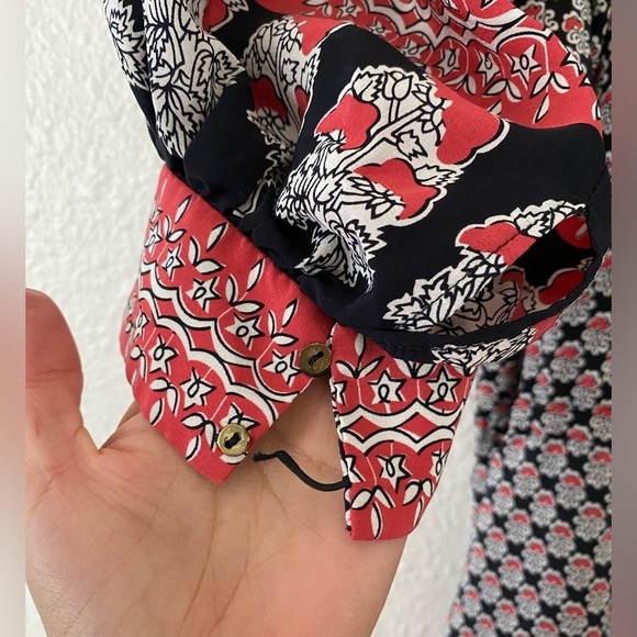 Ulla Johnson Black/orange Bazaar Silk Dress in Light Indian Floral 8/M - Picture 7 of 11